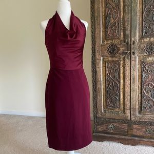Burgundy Ann Taylor Cowl Neck Dress